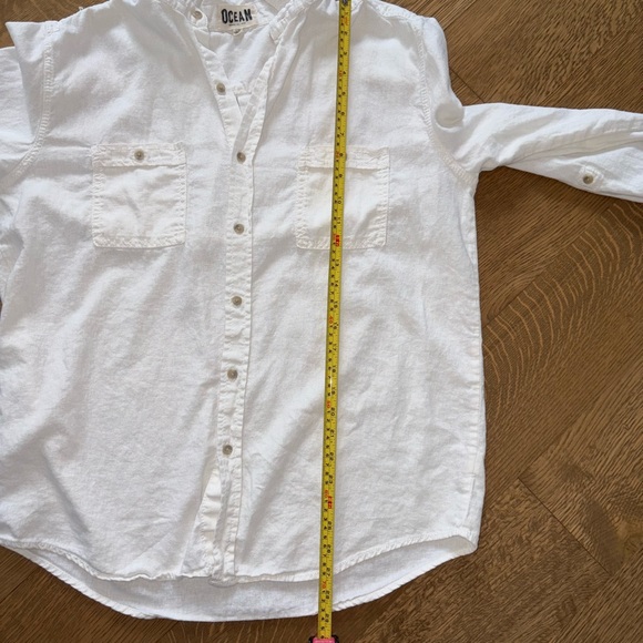 Ocean by Bikini Village White Women's Button Down Linen Blend Shirt - Picture 9 of 10